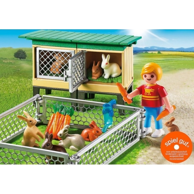Playmobil набор Ферма Вольер и клетки с кроликами 6140pm