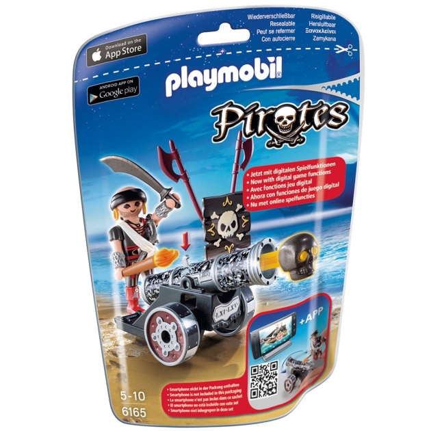 Playmobil Пираты Черная интерактивная пушка с морским пиратом 6165pm