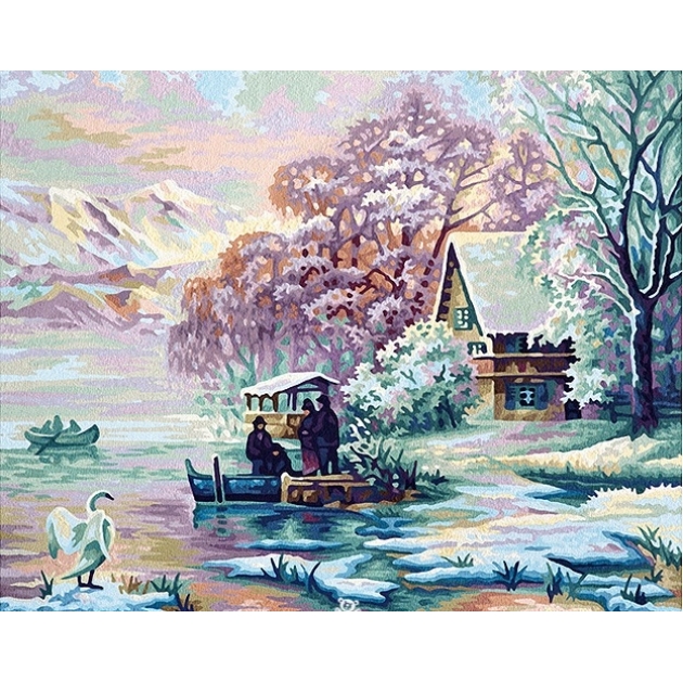 Раскраска по номерам Schipper Горное озеро зимой 9130700