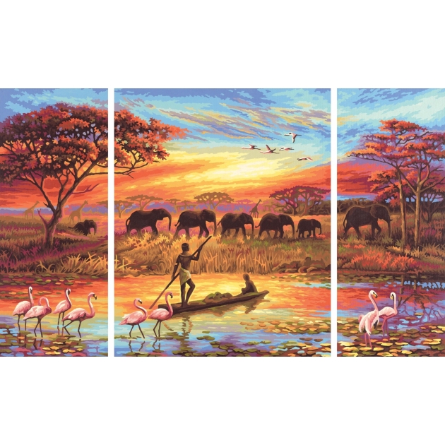 Раскраска по номерам Schipper Триптих Африка-Магический континент 9260627