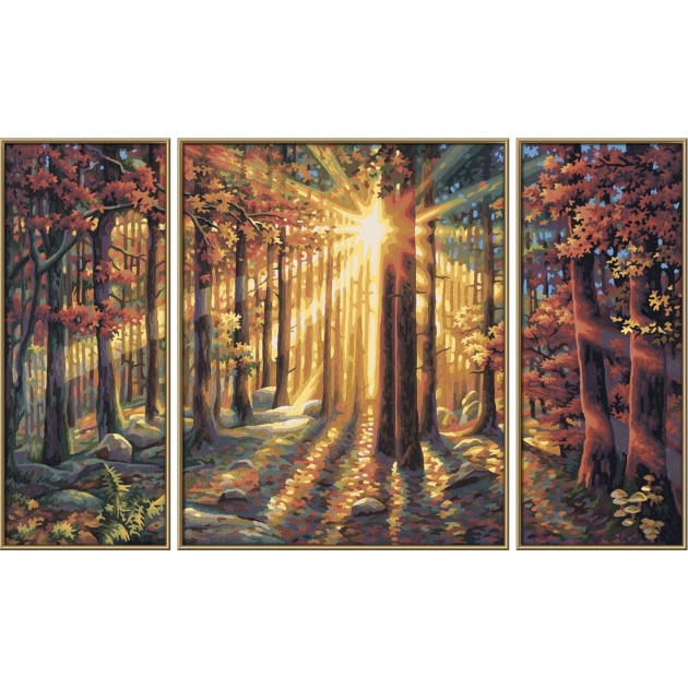 Раскраска по номерам Schipper Триптих Осенний лес 9260688