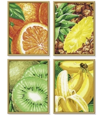 Раскраска по номерам Schipper 4 картины Тропические фрукты 9340605