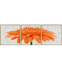 Раскраска по номерам Schipper Триптих хризантема крупноцветковая оранжевая 94006...