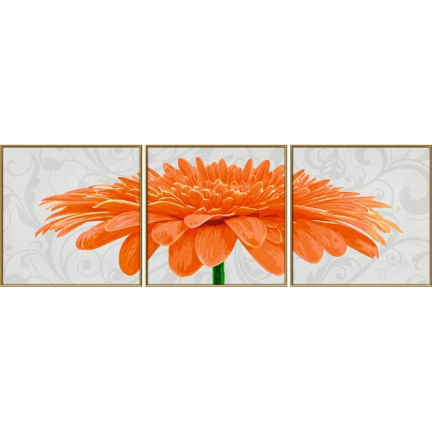 Раскраска по номерам Schipper Триптих хризантема крупноцветковая оранжевая 9400684