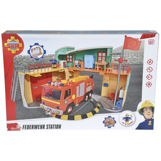 Игровой набор Пожарный Сэм Simba Пожарная станция со светом и звуком 9258282