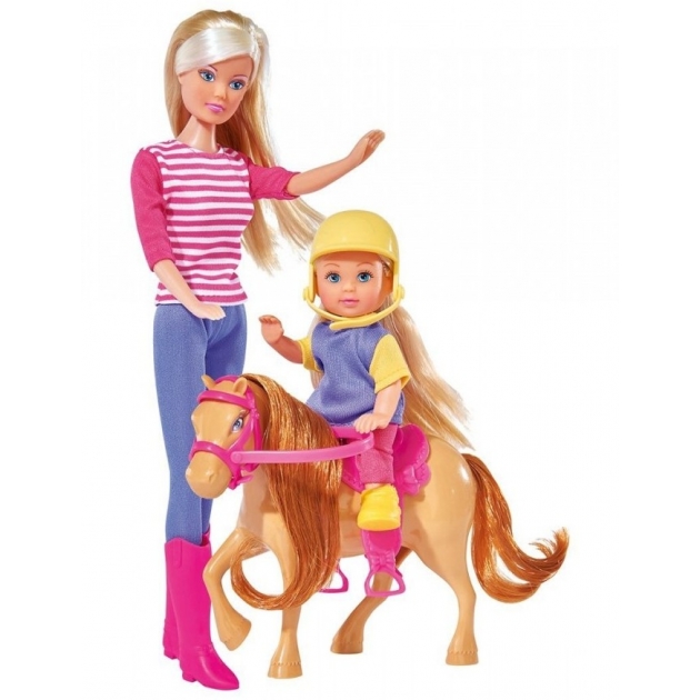 Кукла Simba Штеффи и Еви с пони на ферме 5738051