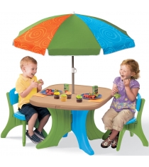 Детский столик для улицы со стульями и зонтом Step 2 834700...