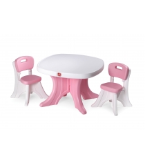Детский столик со стульями Step 2 розовый с белой столешницей 708999
