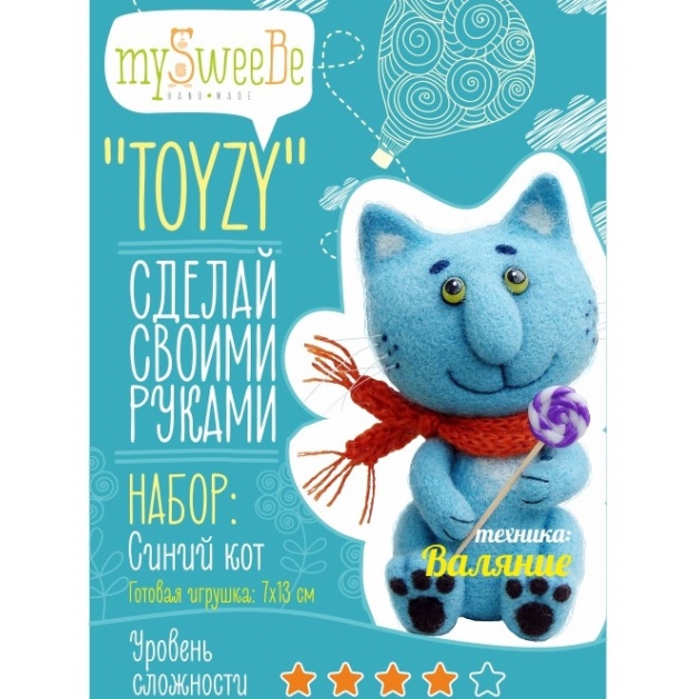 Набор для валяния Toyzy Синий кот TZ-F004