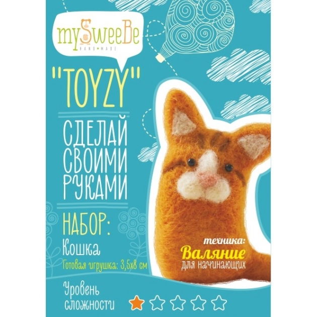 Набор для валяния Toyzy Кошка начальный TZ-F008
