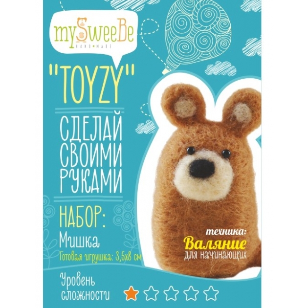 Набор для валяния Toyzy Мишка начальный TZ-F011