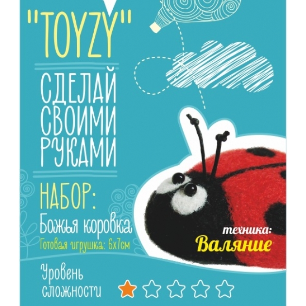 Набор для валяния Toyzy Божья коровка начальный TZ-F017