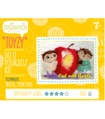 Набор для картин шерстью Toyzy Совушки с яблоком TZ-P026...