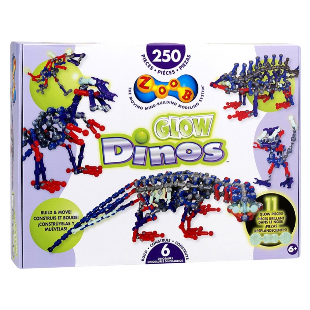 Конструктор Zoob Glow Dinos 250 деталей 14004