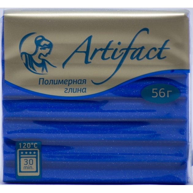Полимерная глина Artifact синий с блестками G7091
