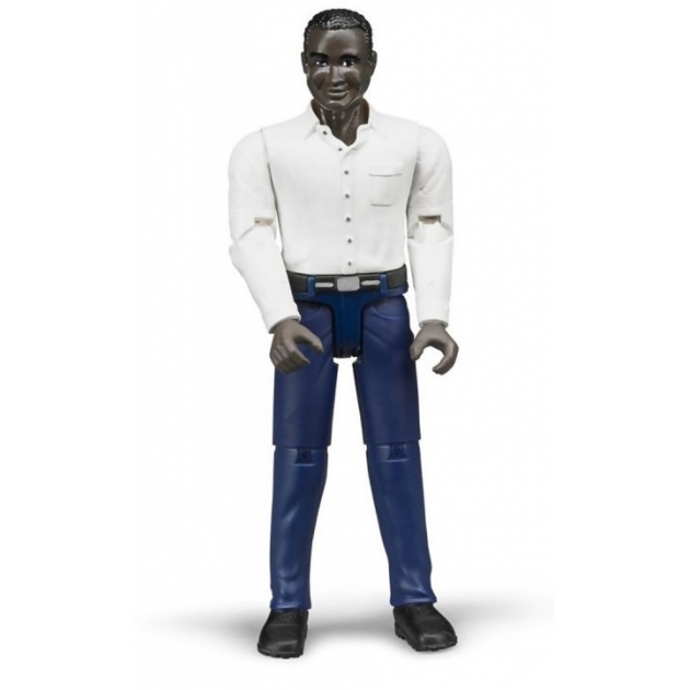 Фигурка мужчины африканец в синих джинсах Bruder 60-004