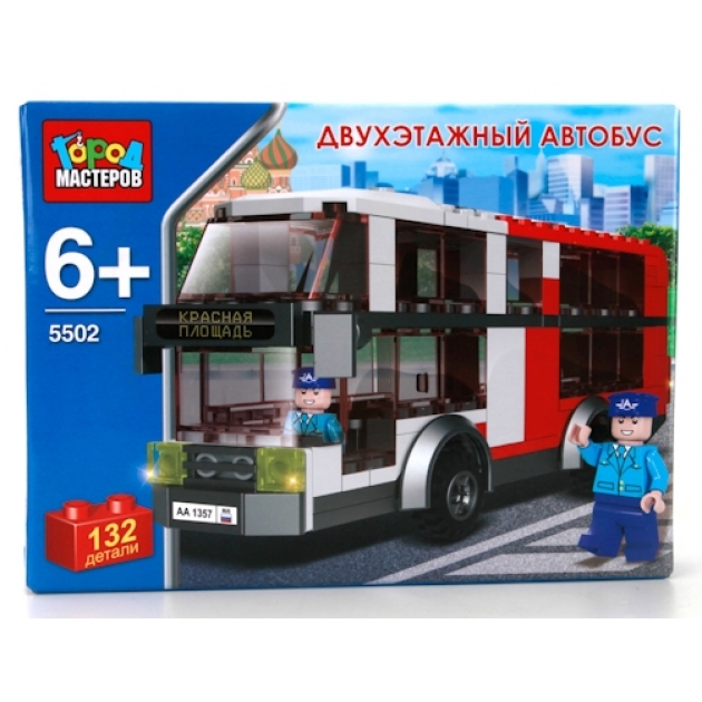 Детский конструктор Город Мастеров Двухэтажный автобус KK-5502-R