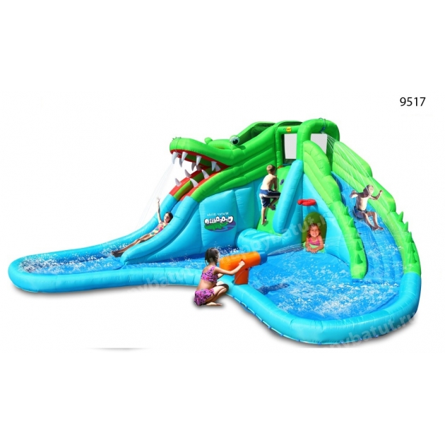 Надувная горка Happy hop Крокодил 9517