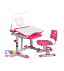 Детская парта и стульчик Mealux BD-09 pink с лампой