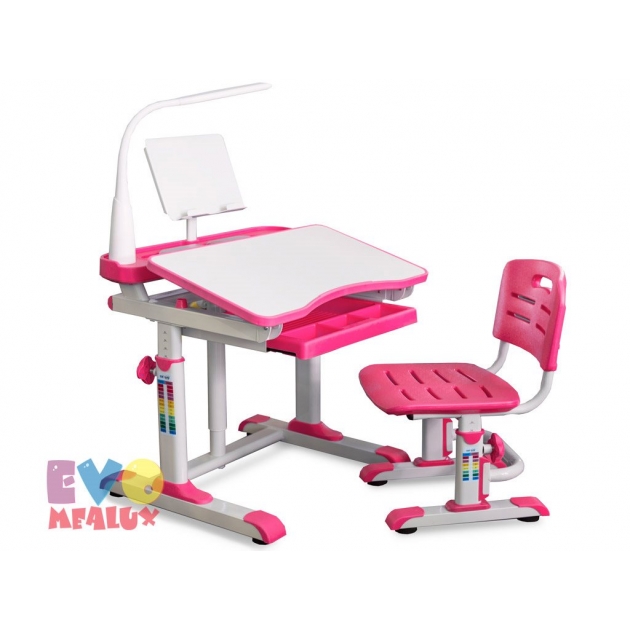 Детская парта и стульчик Mealux BD-09 XL pink лампа