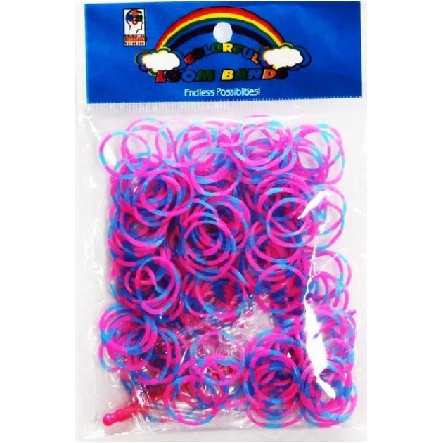 Резиночки для плетения Colorful bands набор резиночек стандарт 600 с крючком артикул NR002