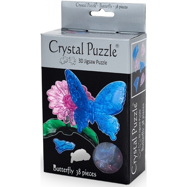 Игра головоломка Crystal puzzle бабочка голубая артикул 90122
