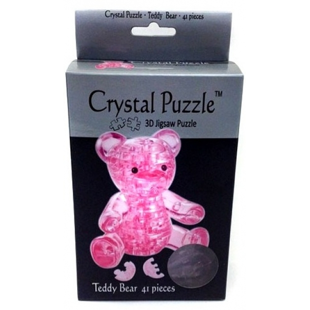 Игра головоломка Crystal puzzle мишка розовый 90314