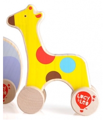 Деревянные развивающие игрушки Lucy Leo каталка жираф артикул LL120...