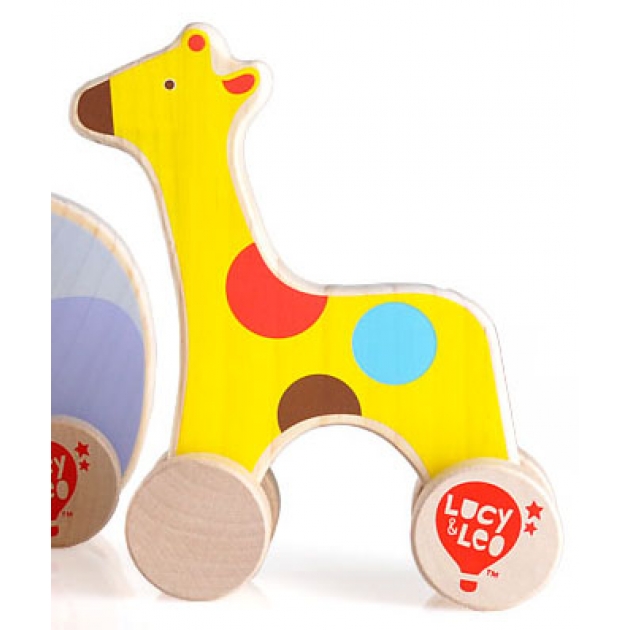 Деревянные развивающие игрушки Lucy Leo каталка жираф артикул LL120