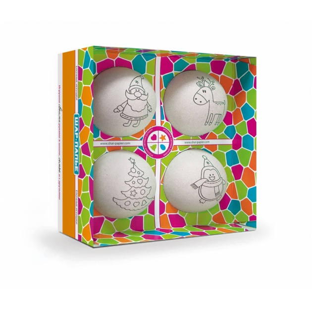 Набор для творчества Шар-папье Елочные игрушки 4 шара В0270Т