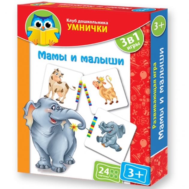 Обучающие карточки Vladi Toys кд умнички мамы и малыши артикул VT1306-03