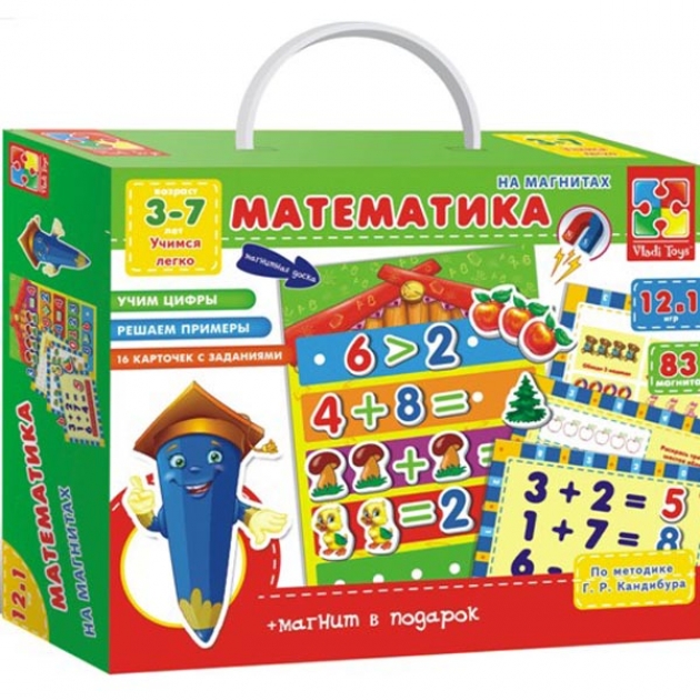 Обучающая настольная игра Vladi Toys обучающая игра математика с магнитной доской (12 в 1) артикул VT1502-05