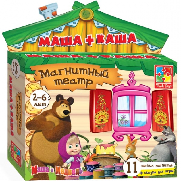 Магнитная развивающая игра Vladi Toys маша и медведь маша + каша артикул VT3206-06