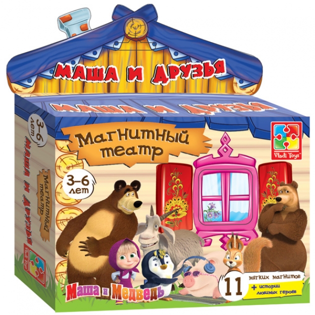 Магнитная развивающая игра Vladi Toys маша и медведь маша и друзья артикул VT3206-18