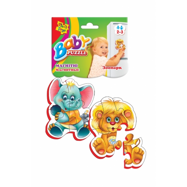 Пазлы для малышей Vladi Toys магнитные беби пазлы зоопарк артикул VT3208-01
