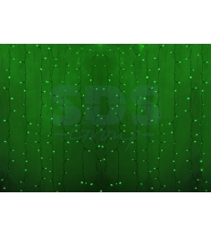 Новогодняя гирлянда дождь Led Neon Night, 2х1,5м, провод silicon, цвет зеленый 2...