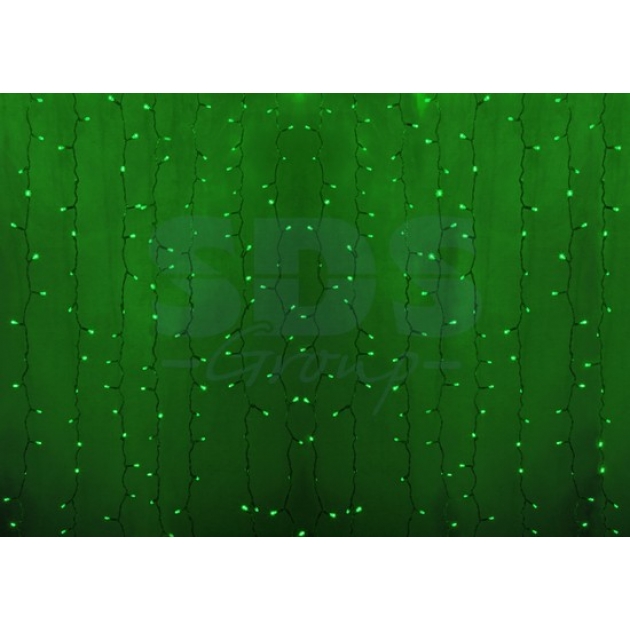 Новогодняя гирлянда дождь Led Neon Night, 2х1,5м, провод silicon, цвет зеленый 235-304