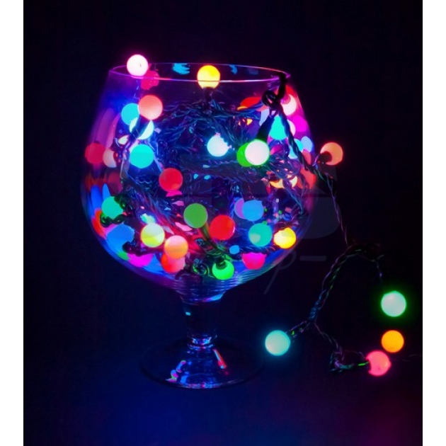 Новогодняя гирлянда Neon-night Мультишарики LED, мульти 10 м с контроллером 80 диодов 303-509-6