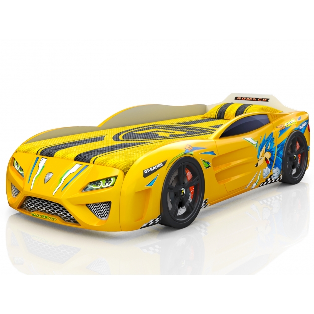 3D Dreamer ежик желтый с подсветкой фар и дна и колесами