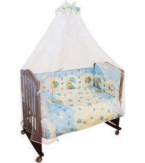 Комплект в кроватку 6 предметов Сонный гномик Мишкин сон 603 голубой