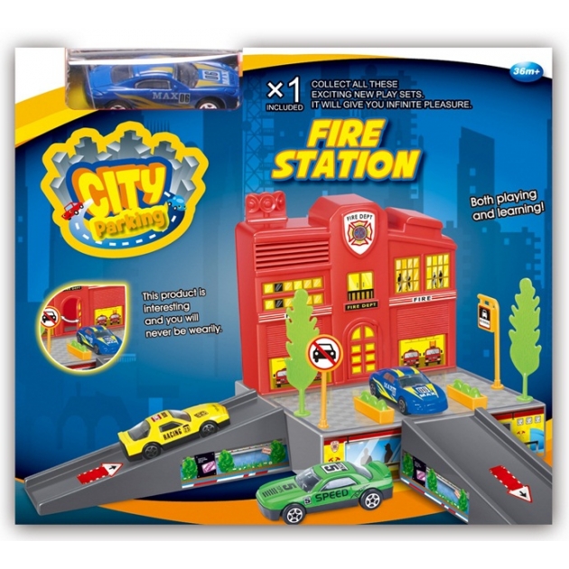 Пожарная станция Dave Toy с 1 машинкой 32018