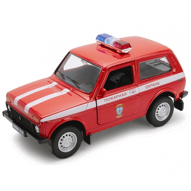 Модель машины Welly Lada 4x4 Пожарная Охрана 1:34-39 42386FS 