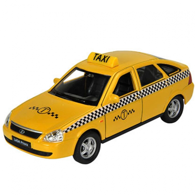 Модель машины 1:34 39 Lada Priora такси Welly 43645TI