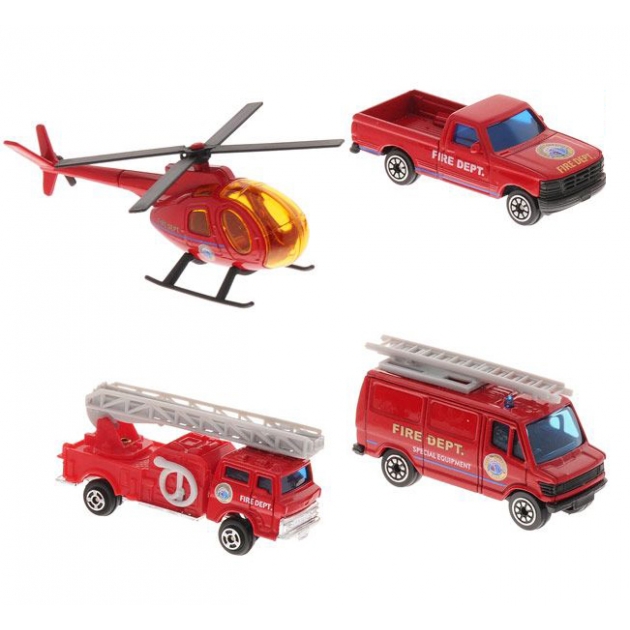 Игровой набор Welly Служба спасения - пожарная команда 4 шт. 98630-4C 