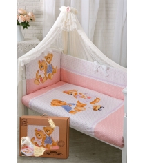 Комплект в кроватку Золотой гусь 7 предметов Sweety Bear 1752 розовый...