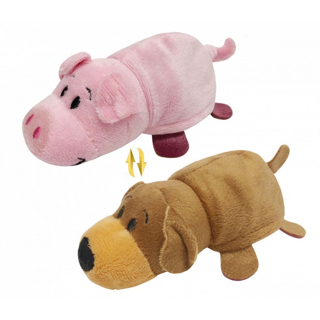 Мягкая игрушка 2 в 1 вывернушка собака свинья 12 см 1TOY Т13798-18