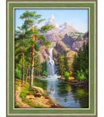 Алмазная живопись горный водопад АЖ-1347