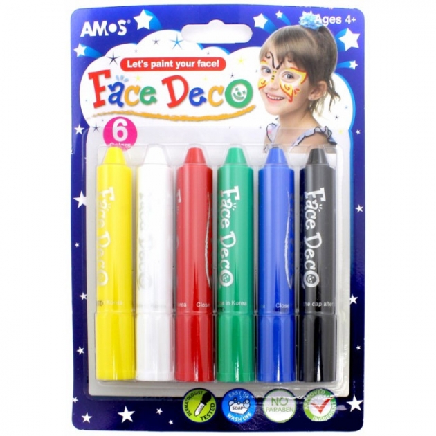 Грим мелки face deco 6 цветов Amos 22833