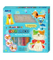 Набор из 12 витражей с красками собаки и кошки 10 цветов Amos 22937...