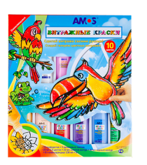 Набор витражных красок попугай Amos GD22P10R